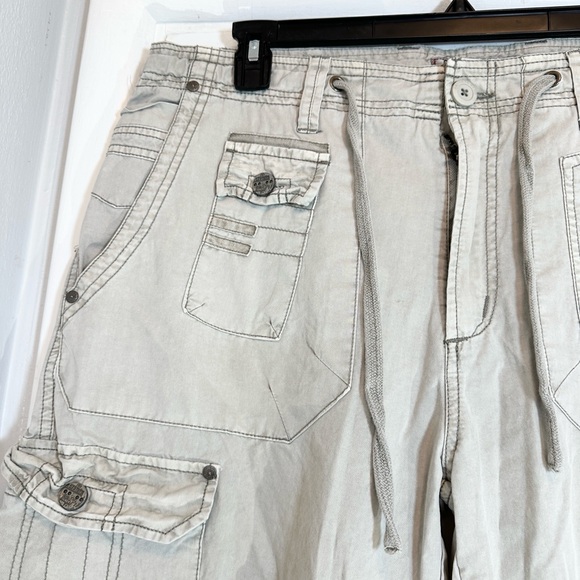 Private Blue Utility Cream Colored Cargo Cotton Utility Shorts 38 waist like new - Picture 5 of 15